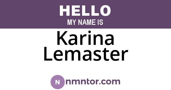 Karina Lemaster
