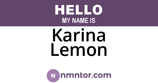 Karina Lemon
