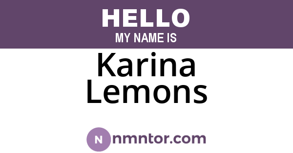 Karina Lemons