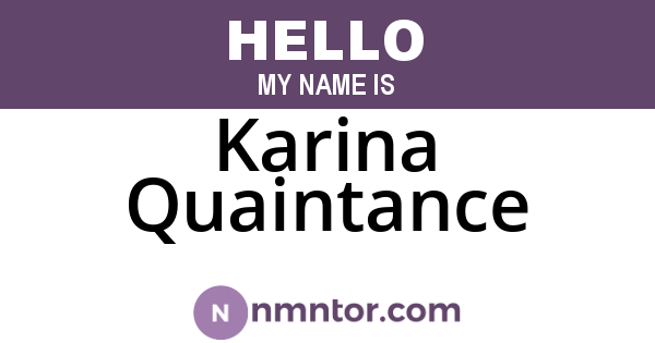 Karina Quaintance