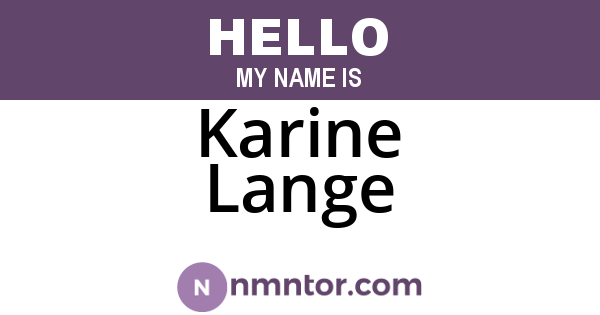 Karine Lange