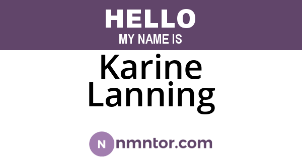 Karine Lanning