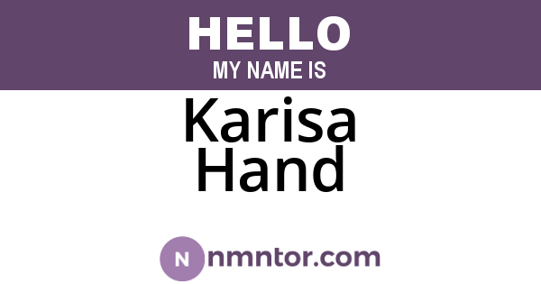 Karisa Hand