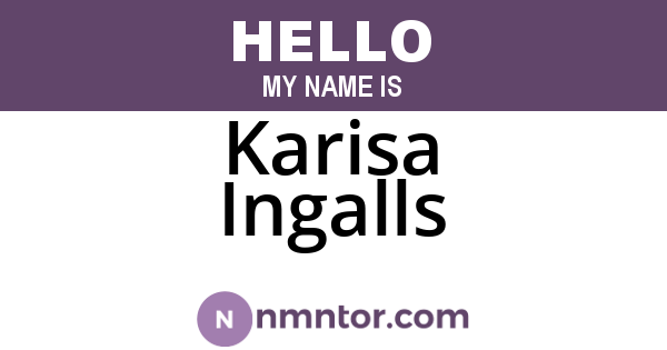 Karisa Ingalls