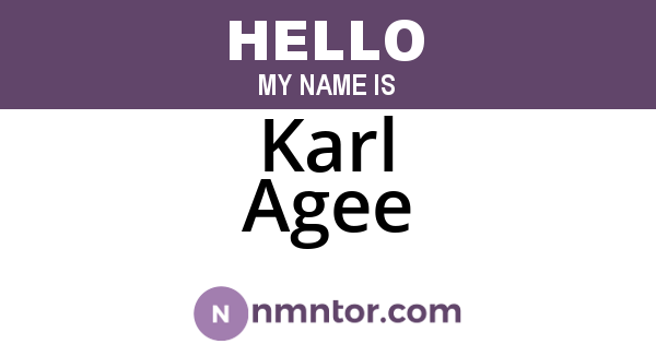 Karl Agee