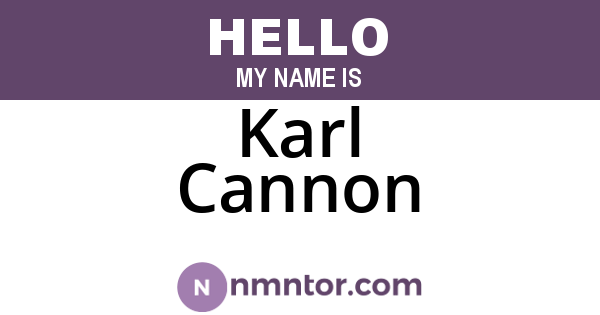 Karl Cannon