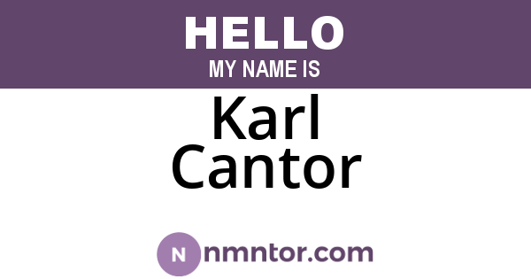 Karl Cantor