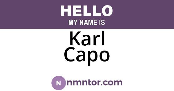 Karl Capo