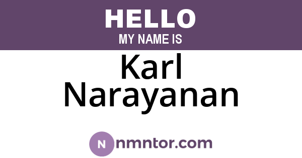 Karl Narayanan