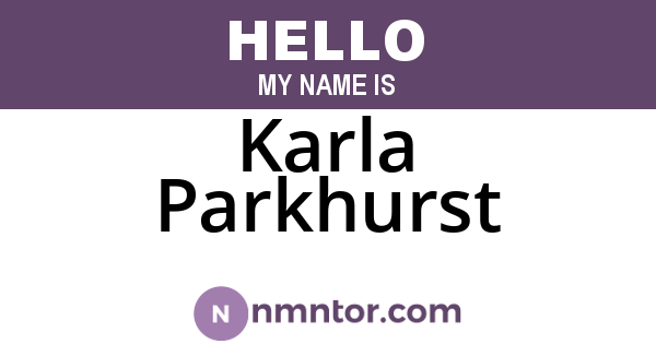 Karla Parkhurst