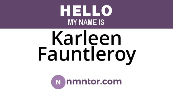 Karleen Fauntleroy