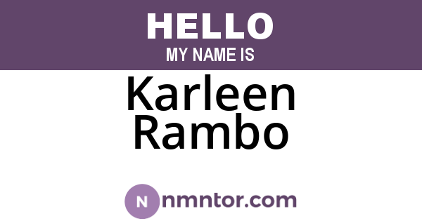 Karleen Rambo