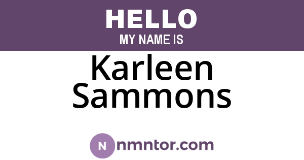 Karleen Sammons