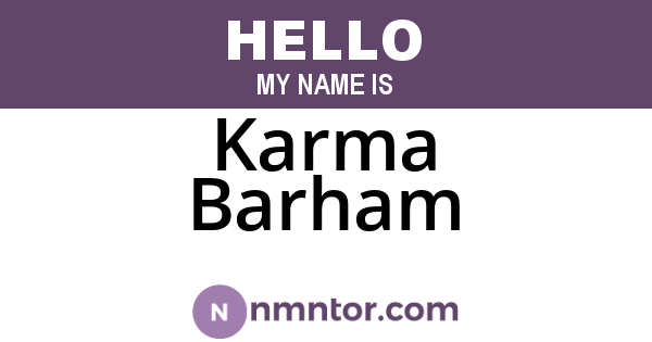 Karma Barham