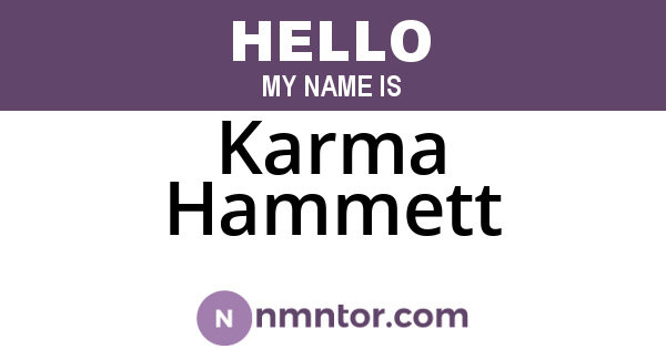 Karma Hammett