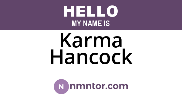 Karma Hancock