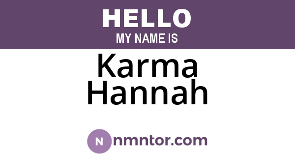 Karma Hannah