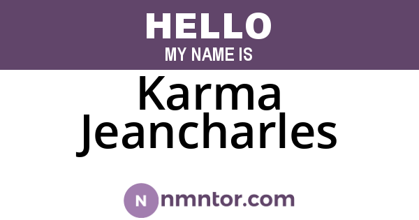 Karma Jeancharles