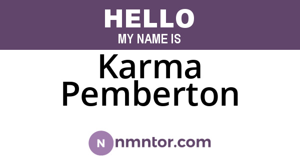Karma Pemberton