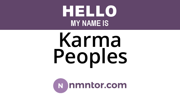 Karma Peoples
