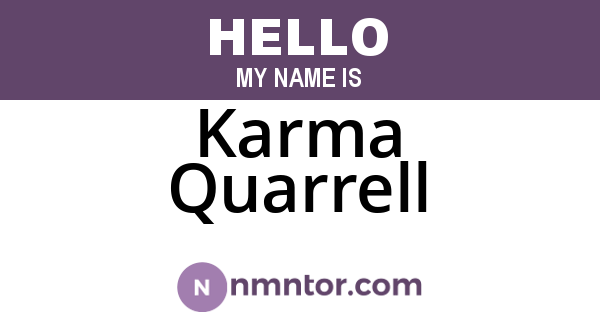 Karma Quarrell