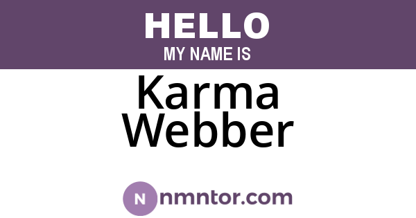 Karma Webber