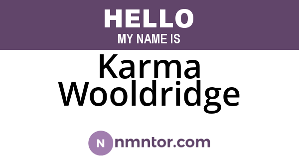 Karma Wooldridge