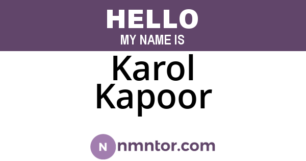 Karol Kapoor