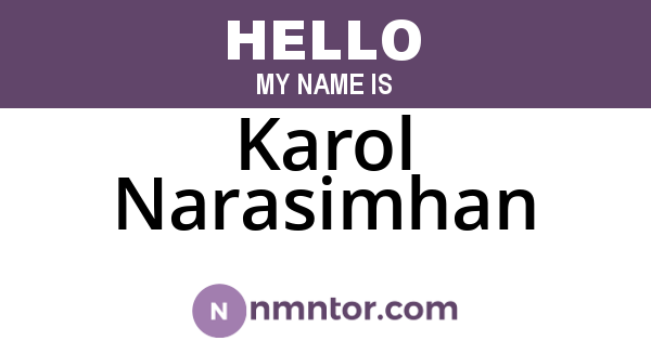 Karol Narasimhan
