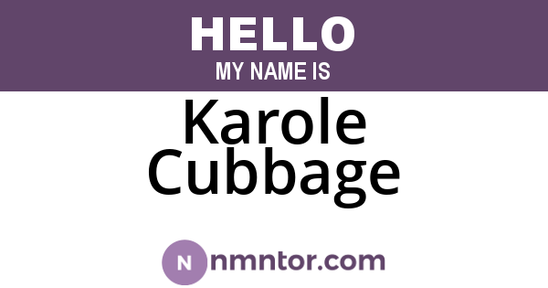 Karole Cubbage
