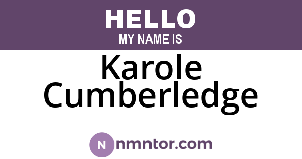 Karole Cumberledge