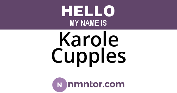 Karole Cupples
