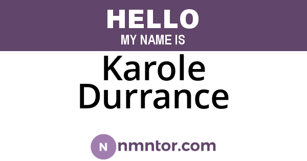 Karole Durrance