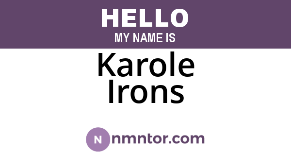 Karole Irons
