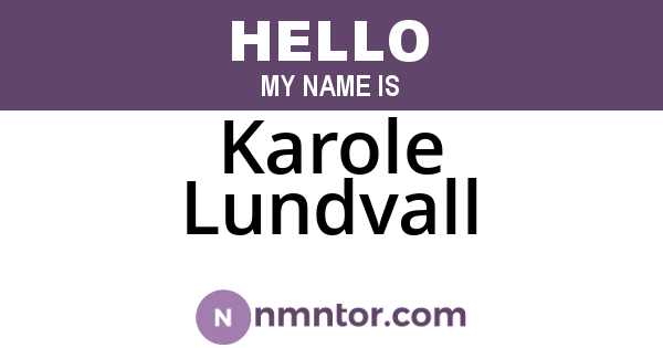 Karole Lundvall