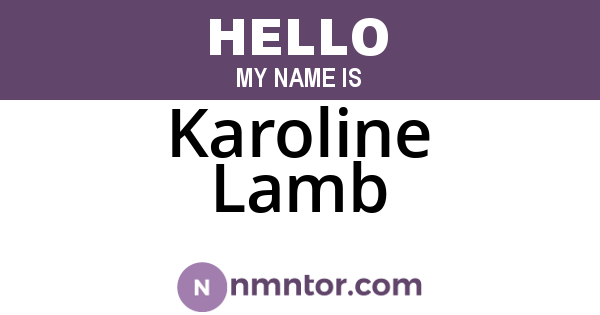 Karoline Lamb