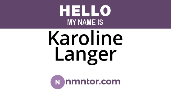 Karoline Langer