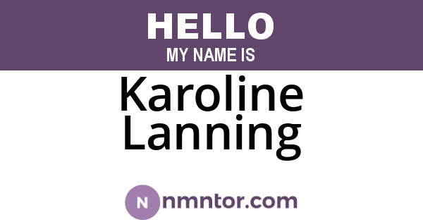 Karoline Lanning