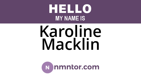 Karoline Macklin