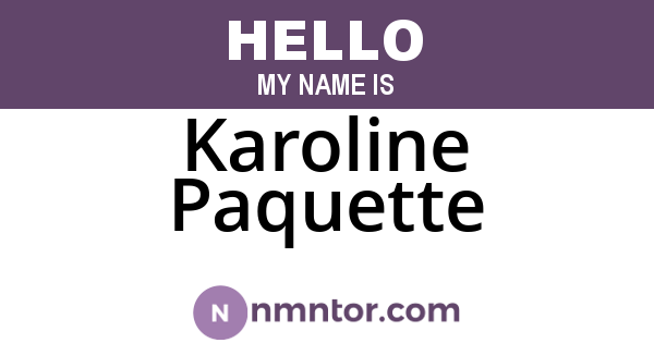 Karoline Paquette