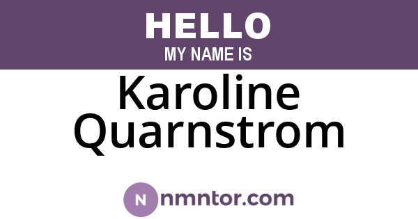 Karoline Quarnstrom