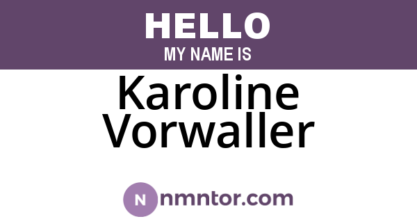 Karoline Vorwaller