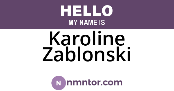 Karoline Zablonski