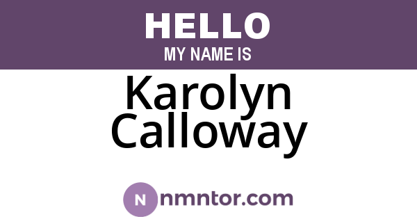 Karolyn Calloway
