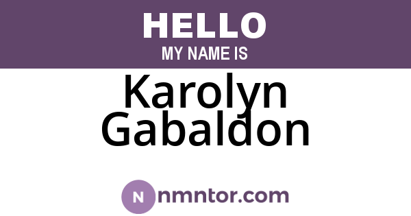 Karolyn Gabaldon