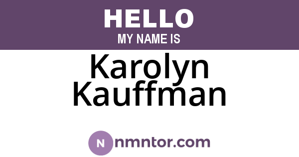 Karolyn Kauffman