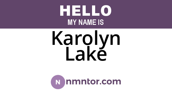Karolyn Lake