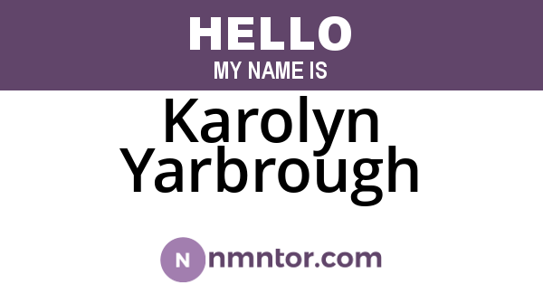 Karolyn Yarbrough