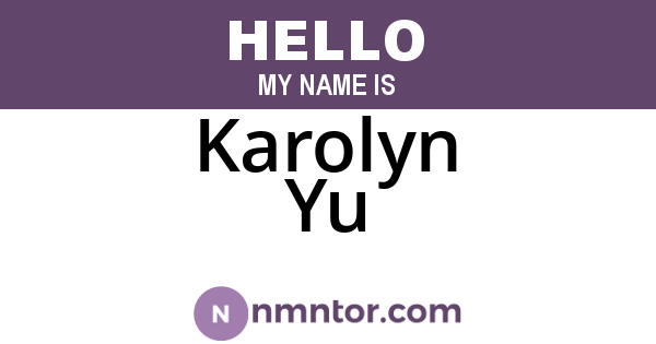 Karolyn Yu