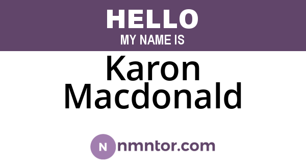 Karon Macdonald